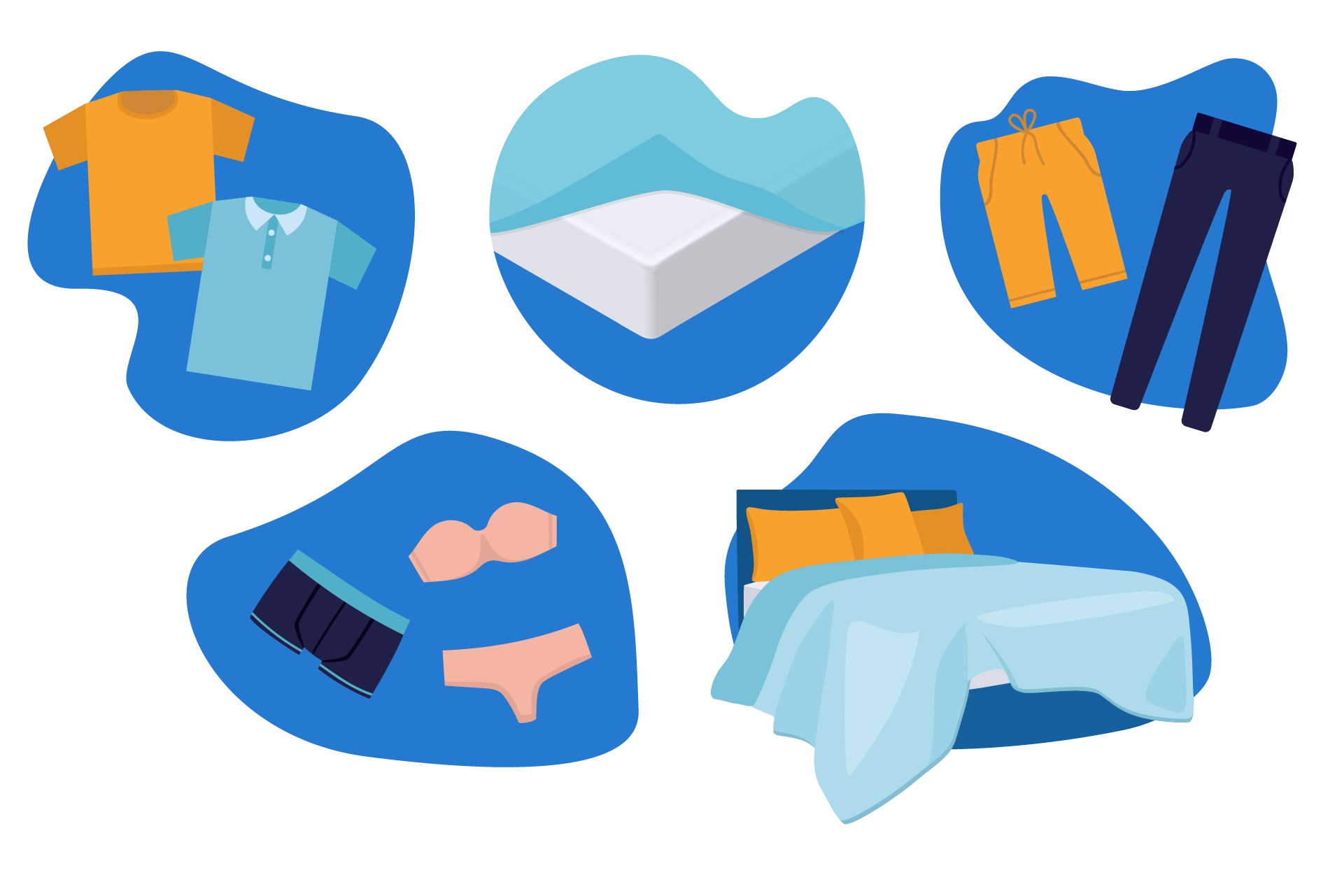 diversos artigos de roupa